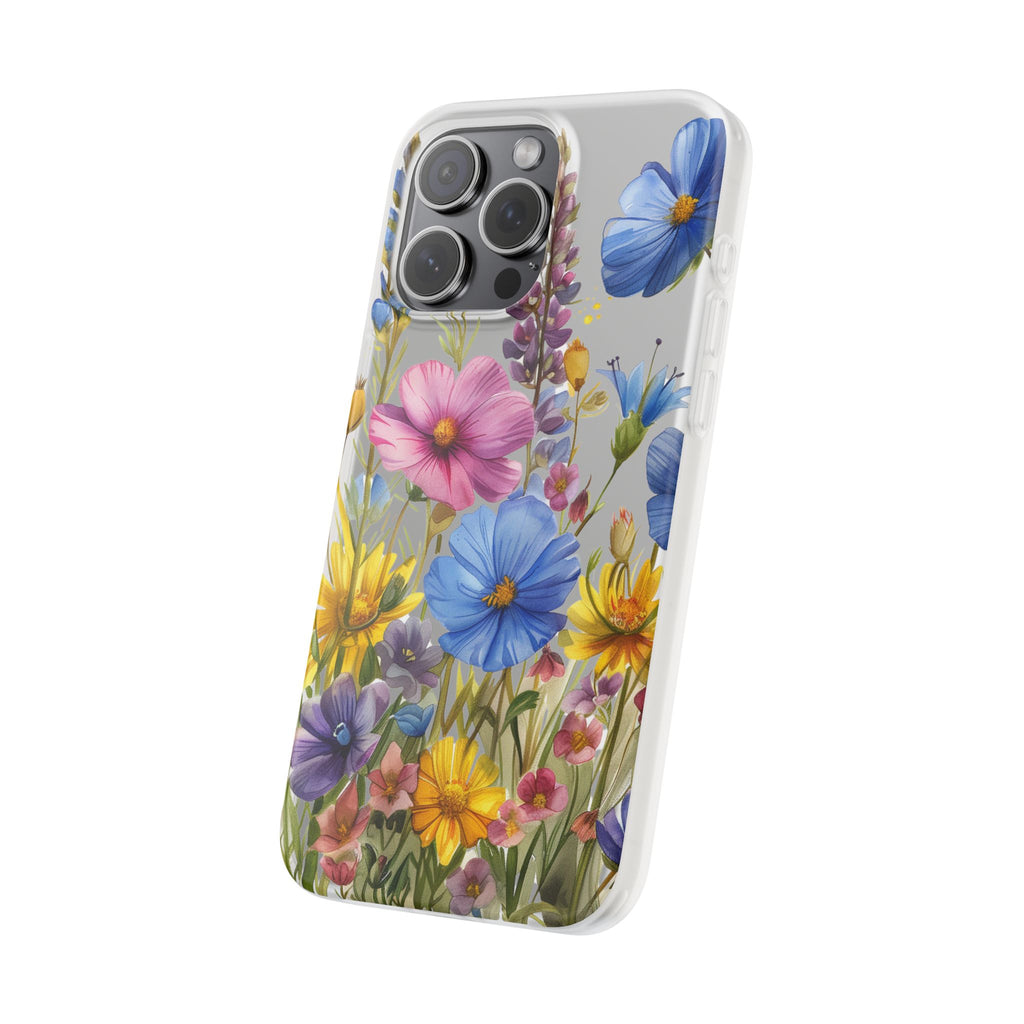 Floral Phone Case: Slim Matte TPU Cover, Wildflower Garden