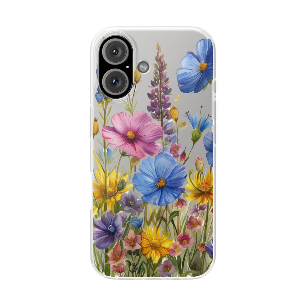 Floral Phone Case: Slim Matte TPU Cover, Wildflower Garden