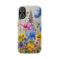 Floral Phone Case: Slim Matte TPU Cover, Wildflower Garden