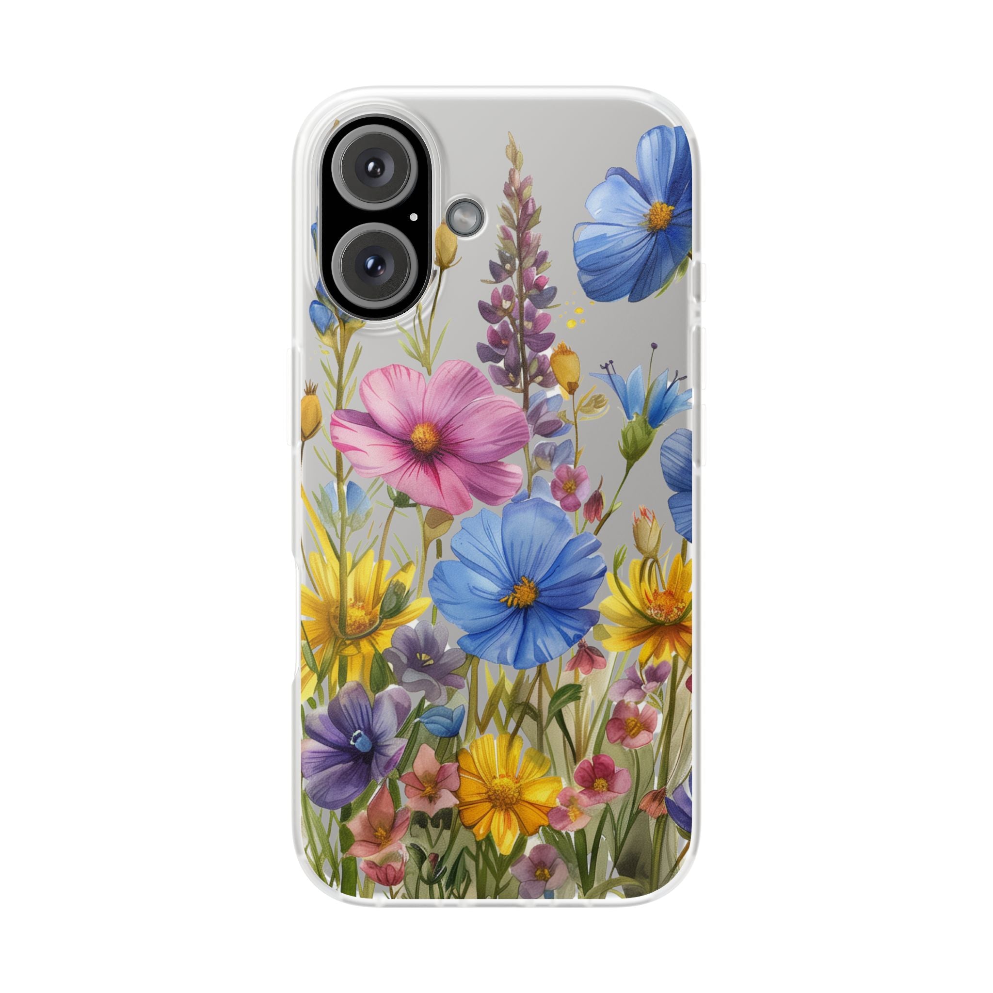 Floral Phone Case: Slim Matte TPU Cover, Wildflower Garden