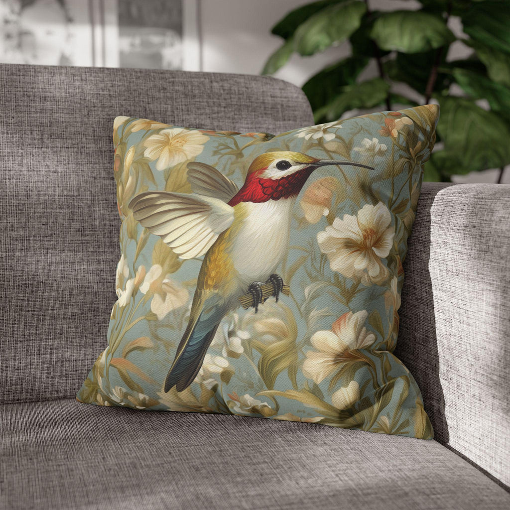 William Morris Hummingbird Pillow Cover: Arts & Crafts Floral Cushion