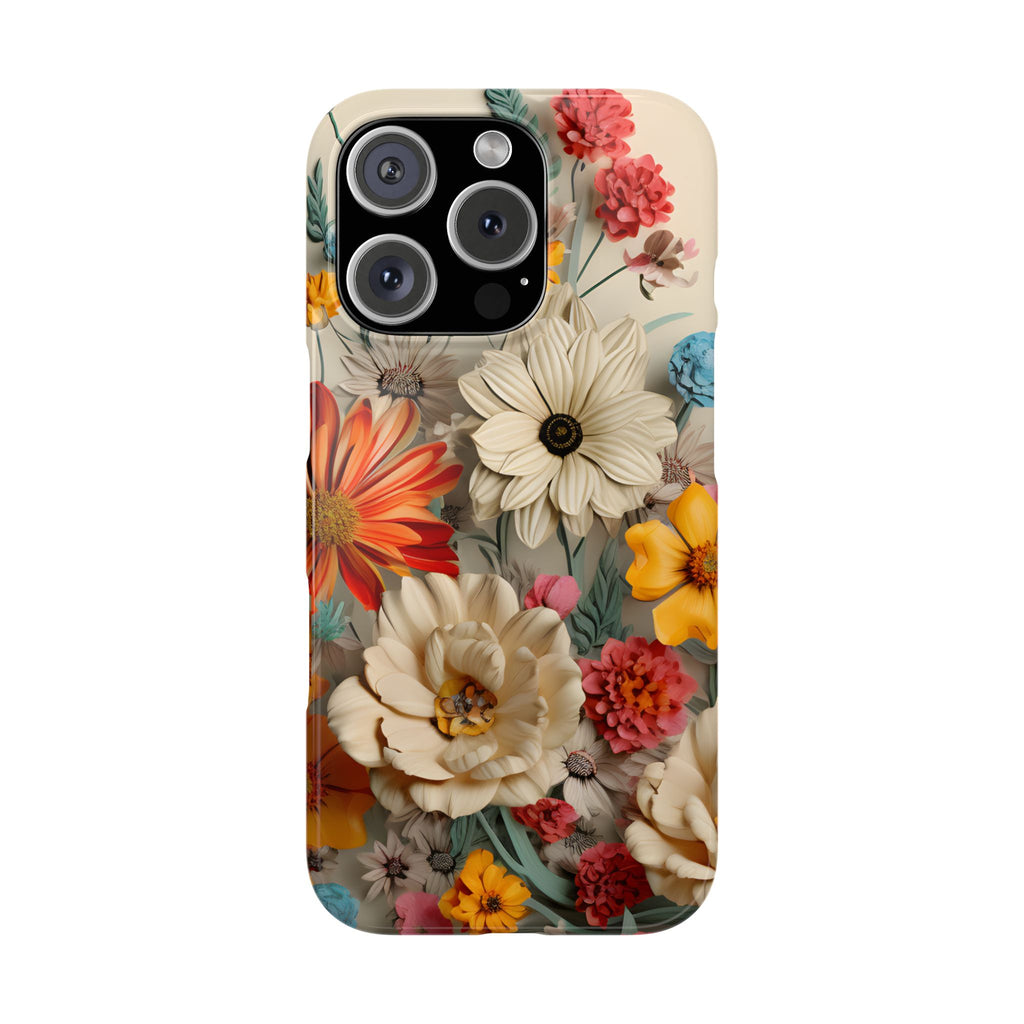 Wildflower iPhone Case: Vintage Style Floral Design, Slim Protective Cover