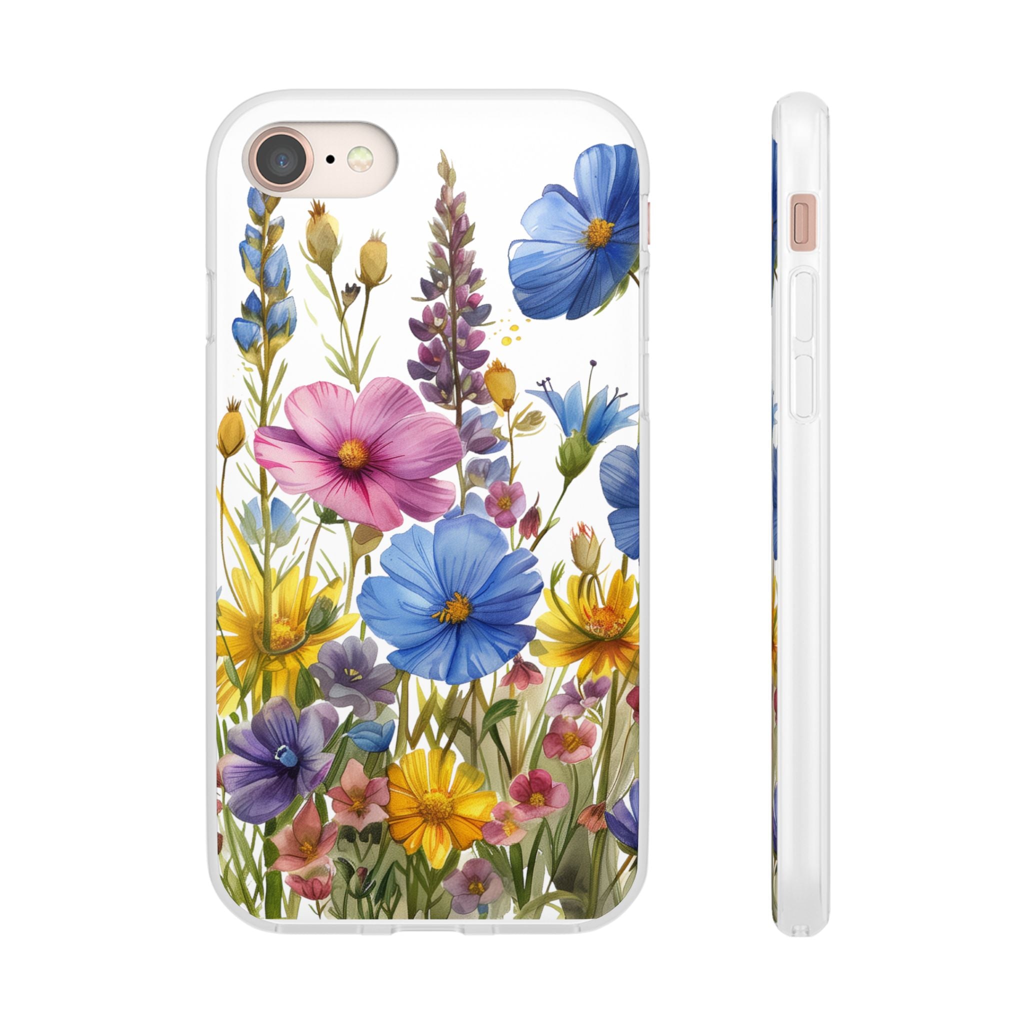 Floral Phone Case: Slim Matte TPU Cover, Wildflower Garden
