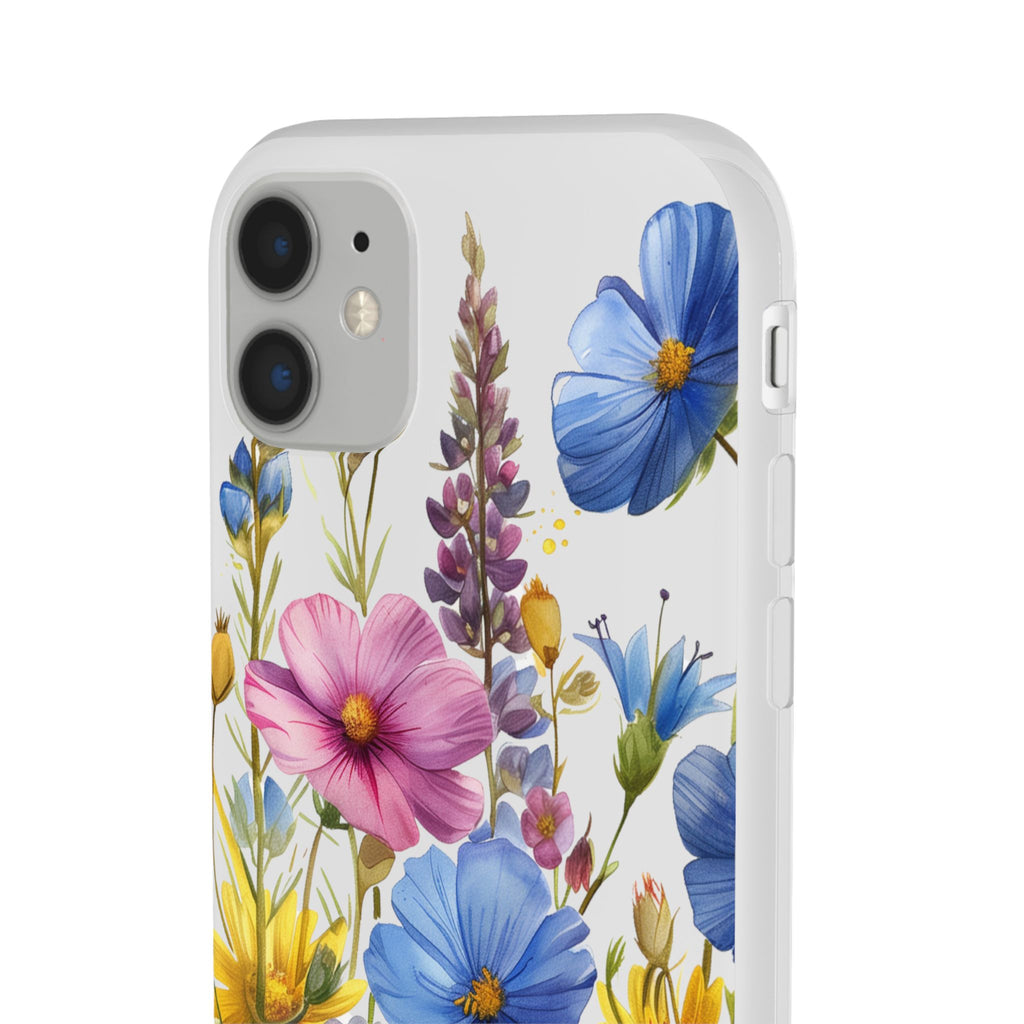 Floral Phone Case: Slim Matte TPU Cover, Wildflower Garden
