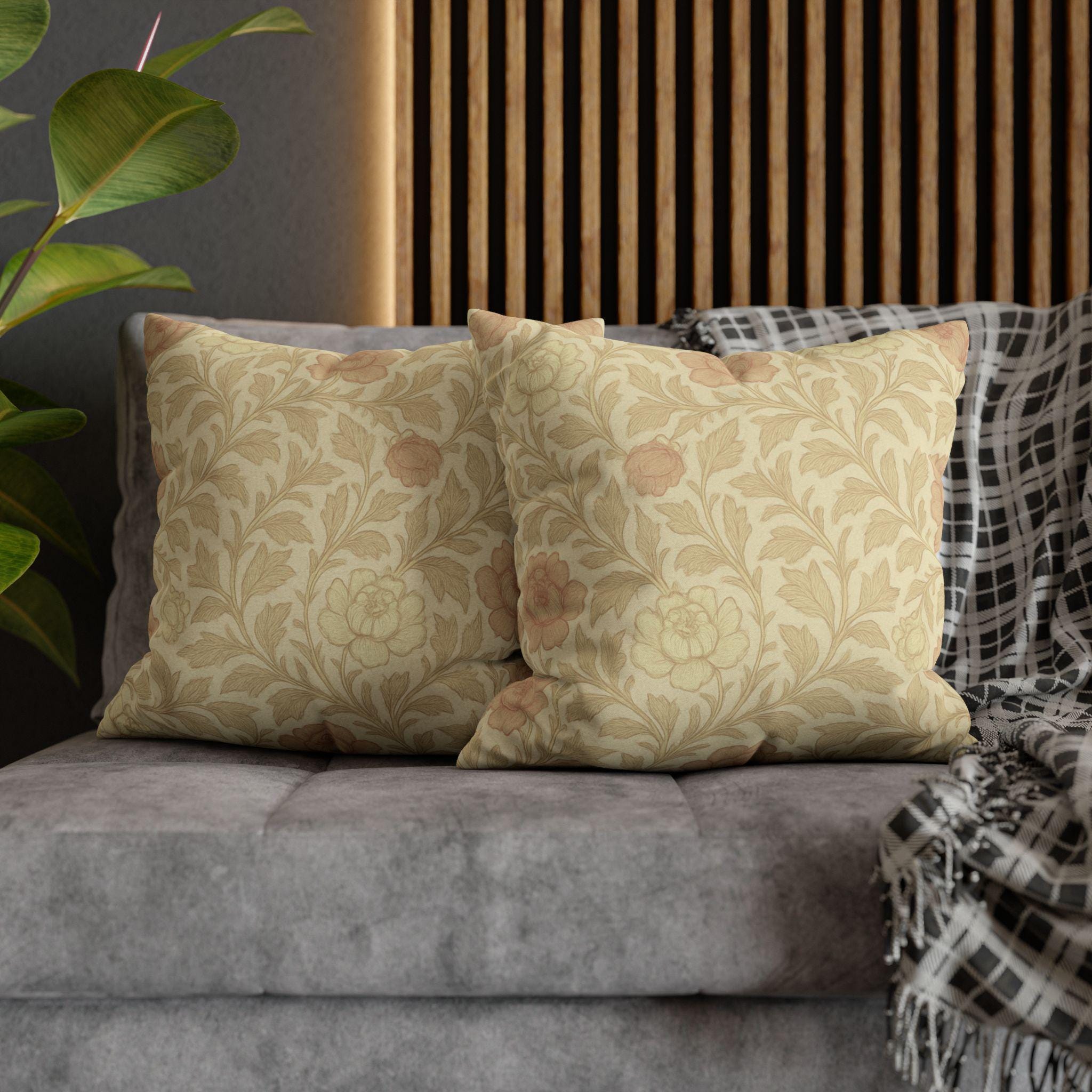 William Morris Inspired Floral Pillow Cover: French Country Cottagecore Decor