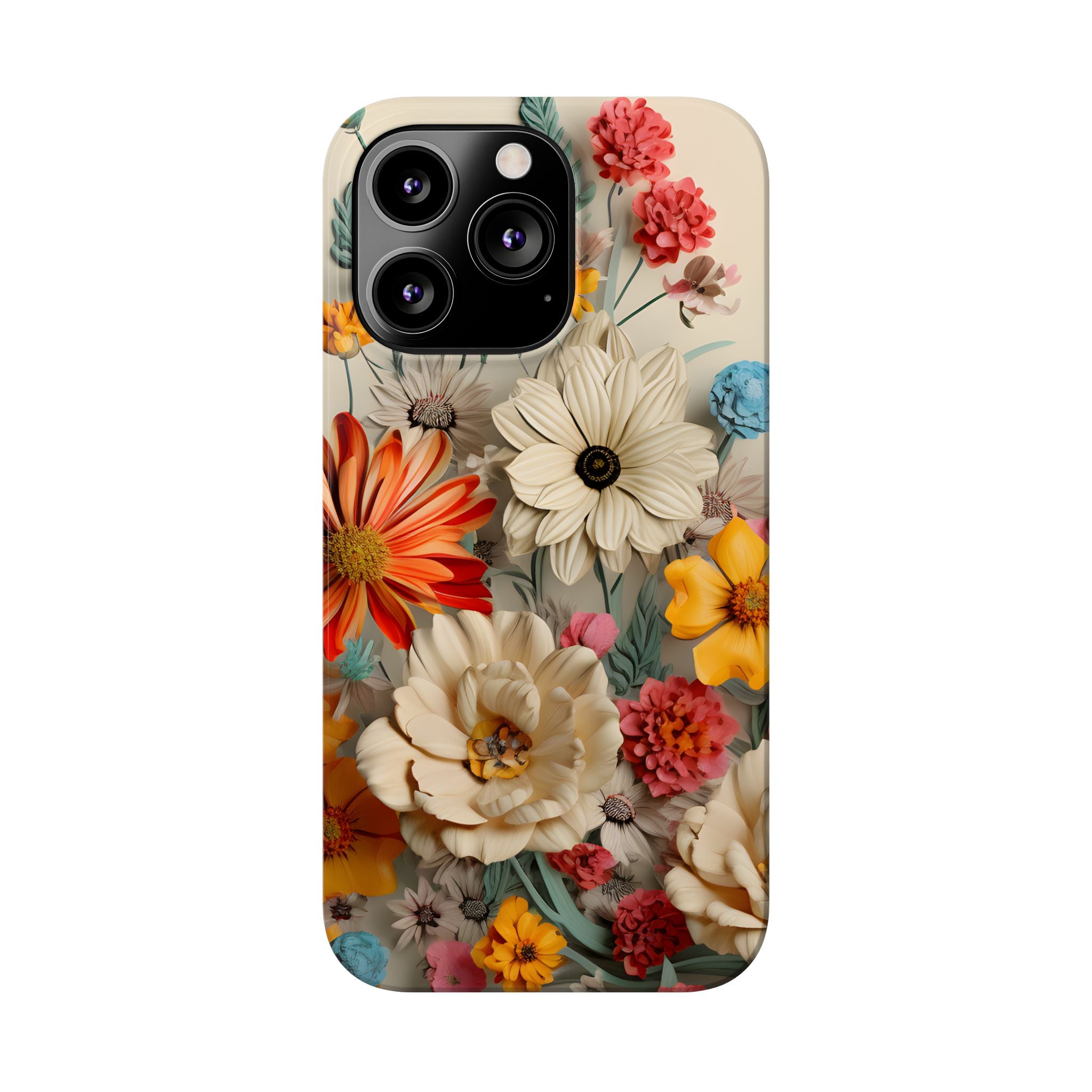 Wildflower iPhone Case: Vintage Style Floral Design, Slim Protective Cover