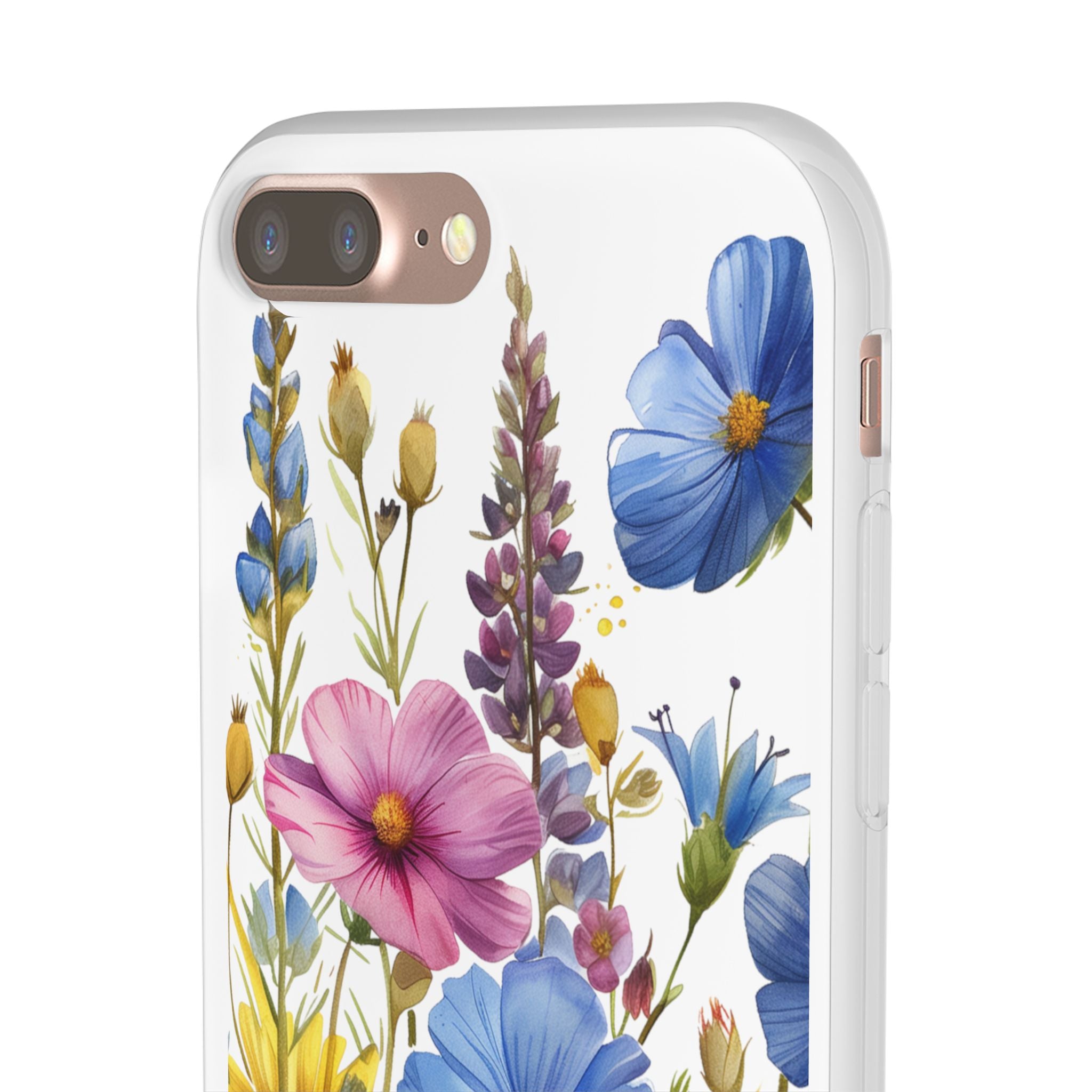 Floral Phone Case: Slim Matte TPU Cover, Wildflower Garden