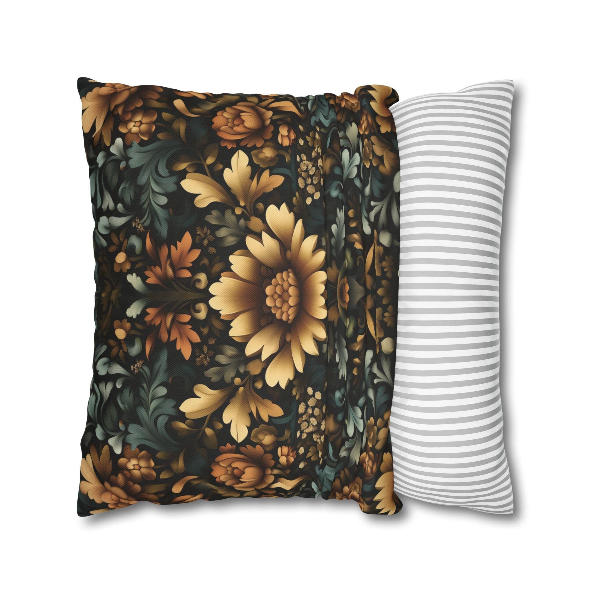 William Morris Fall Pillow Cover: Golden Floral Autumn Tapestry Vintage Style Accent