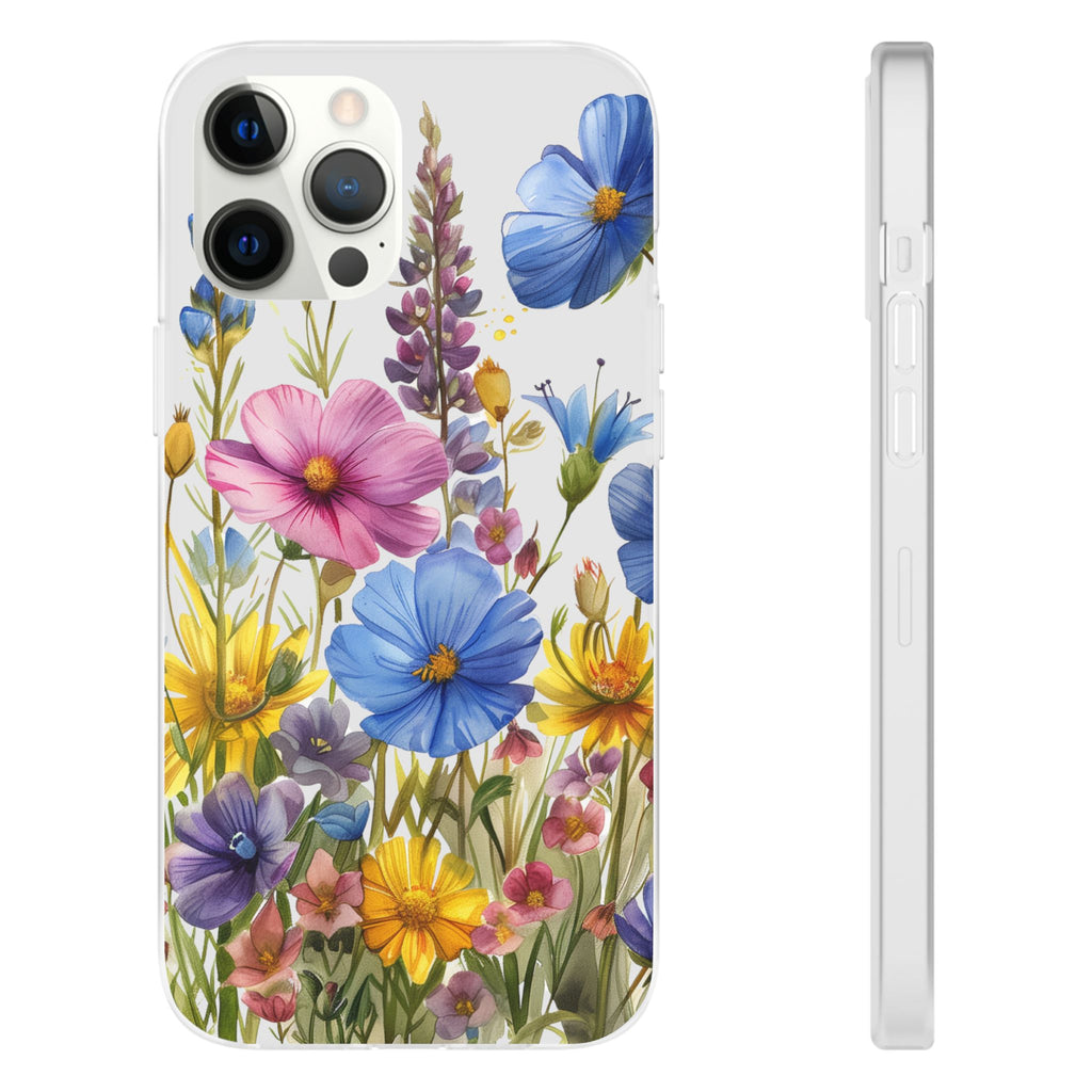 Floral Phone Case: Slim Matte TPU Cover, Wildflower Garden