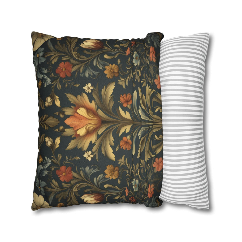 William Morris Botanical Pillow Cover: Golden Ochre Moody Blooms Floral Tapestry