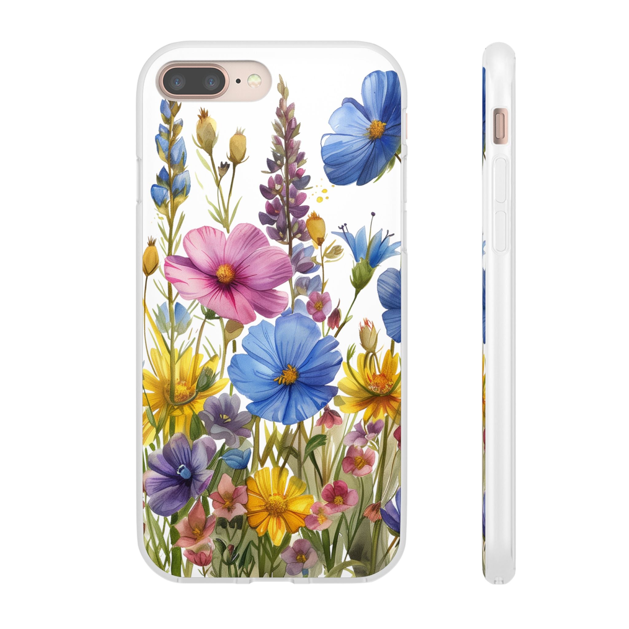 Floral Phone Case: Slim Matte TPU Cover, Wildflower Garden