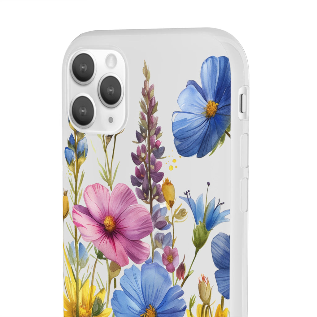 Floral Phone Case: Slim Matte TPU Cover, Wildflower Garden