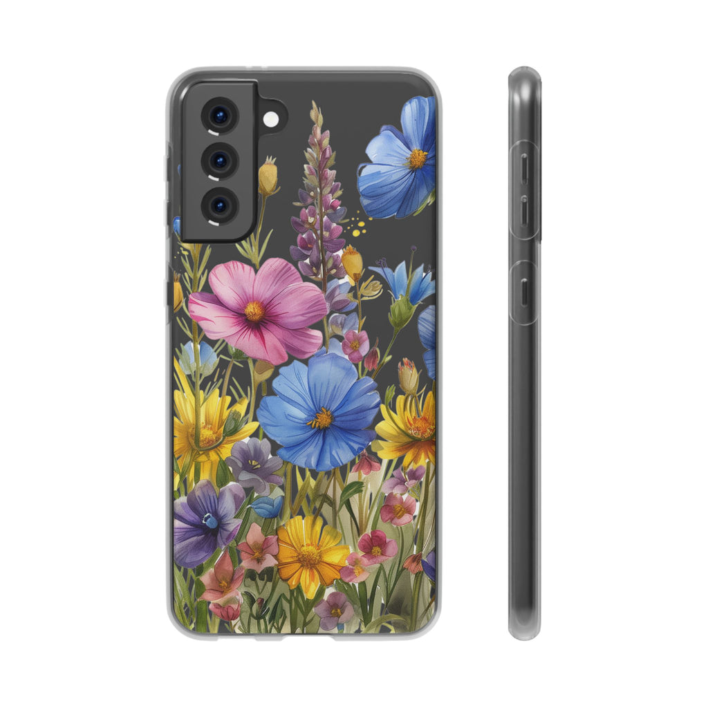 Floral Phone Case: Slim Matte TPU Cover, Wildflower Garden