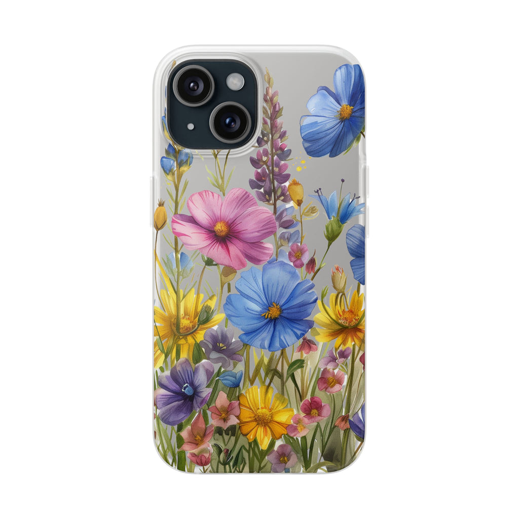 Floral Phone Case: Slim Matte TPU Cover, Wildflower Garden