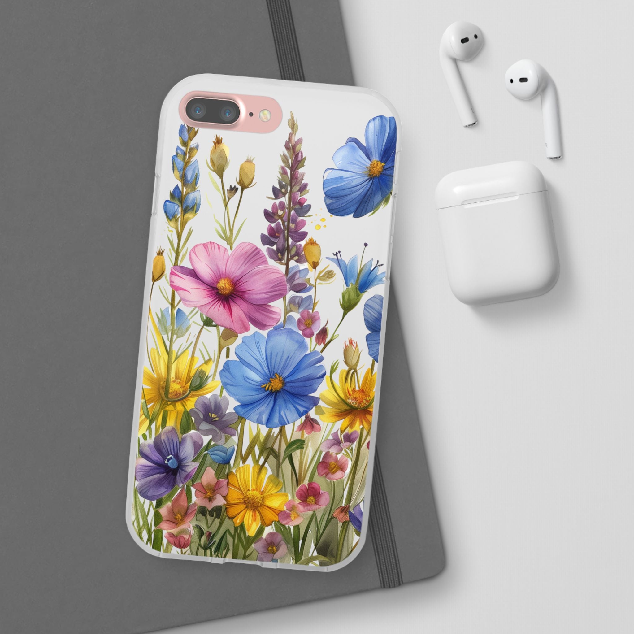 Floral Phone Case: Slim Matte TPU Cover, Wildflower Garden