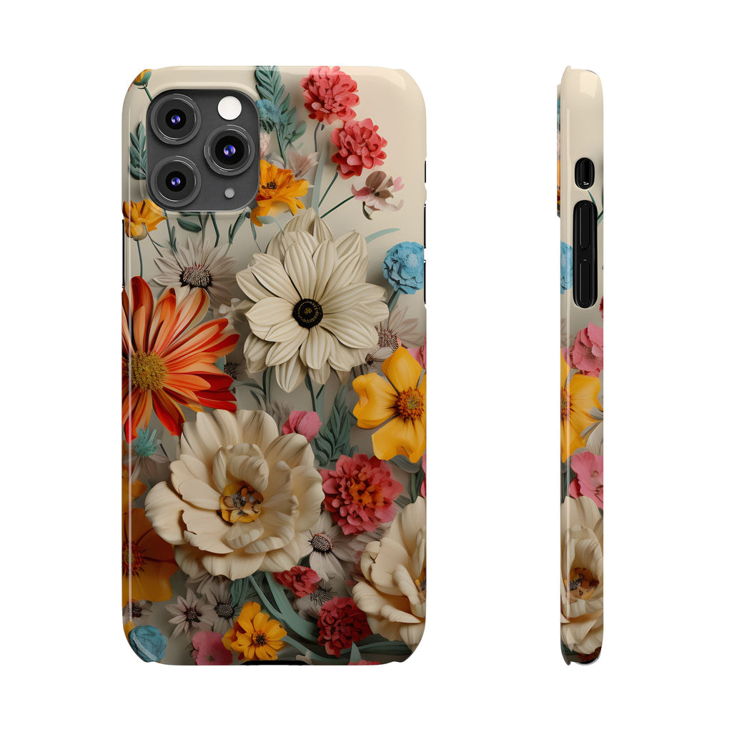 Wildflower iPhone Case: Vintage Style Floral Design, Slim Protective Cover