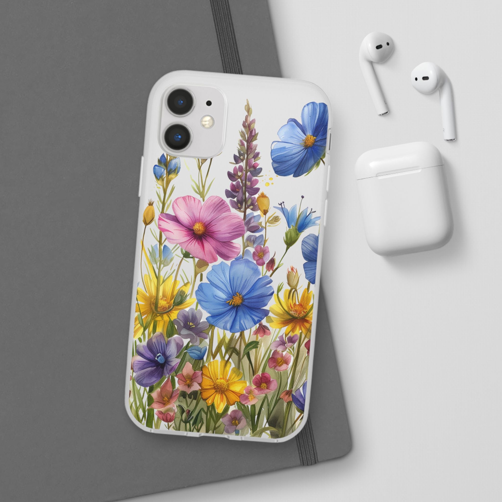Floral Phone Case: Slim Matte TPU Cover, Wildflower Garden