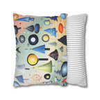 Modern Retro Christmas Trees Pillowcase, Festive Mid-Century Modern Nostalgic Xmas Pillow Cover