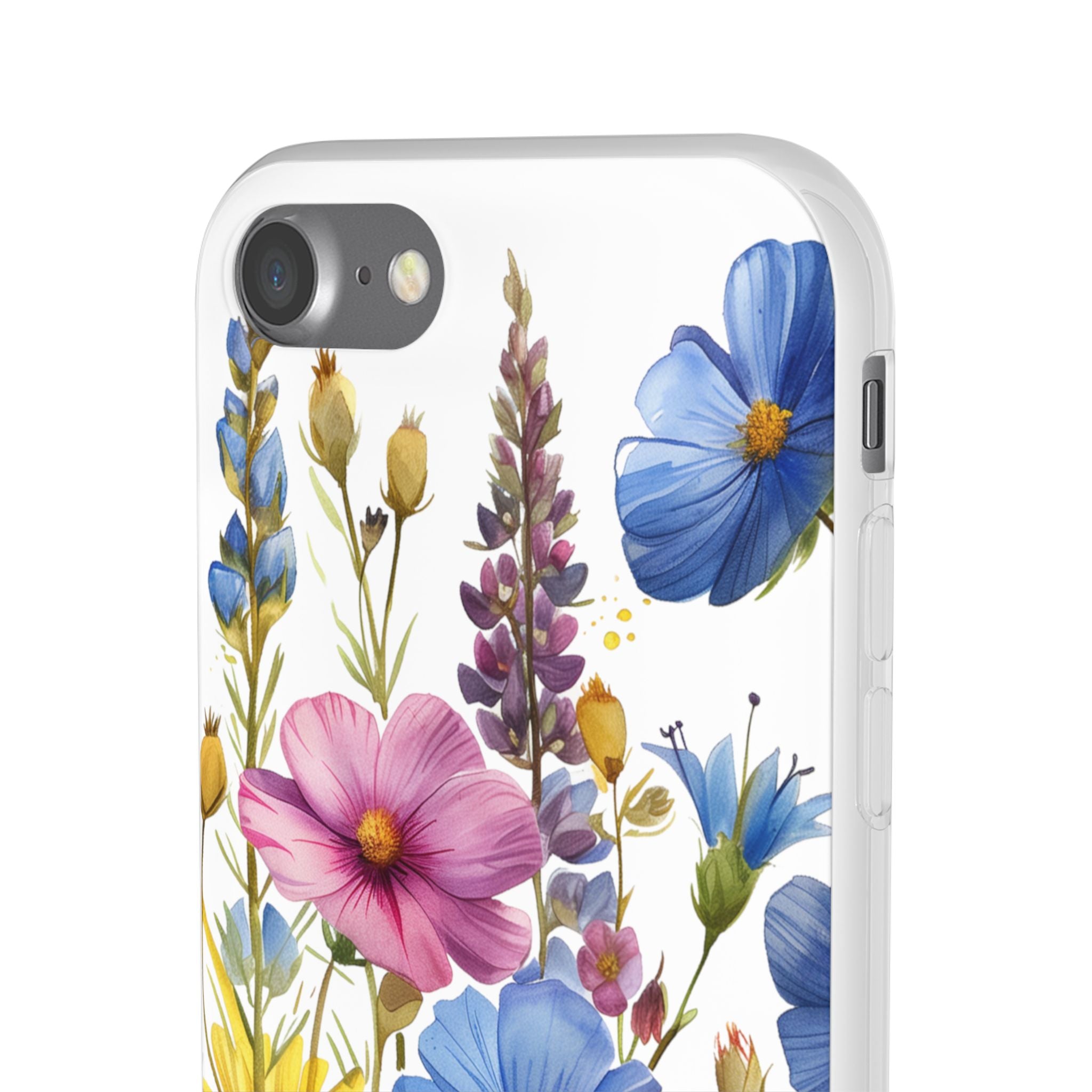 Floral Phone Case: Slim Matte TPU Cover, Wildflower Garden