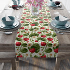 Wild Strawberry Table Runner: Botanical Summer Table Decor