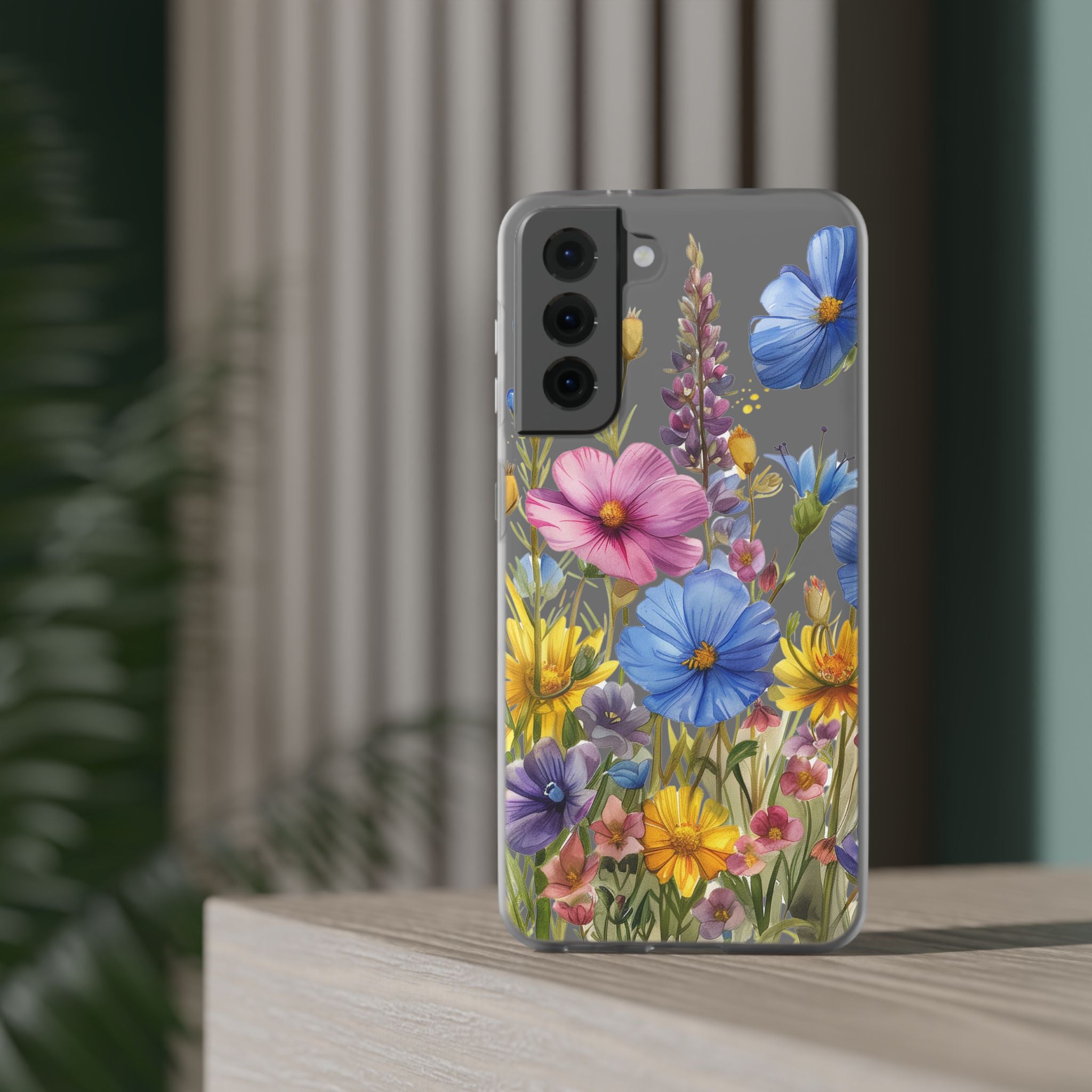 Floral Phone Case: Slim Matte TPU Cover, Wildflower Garden