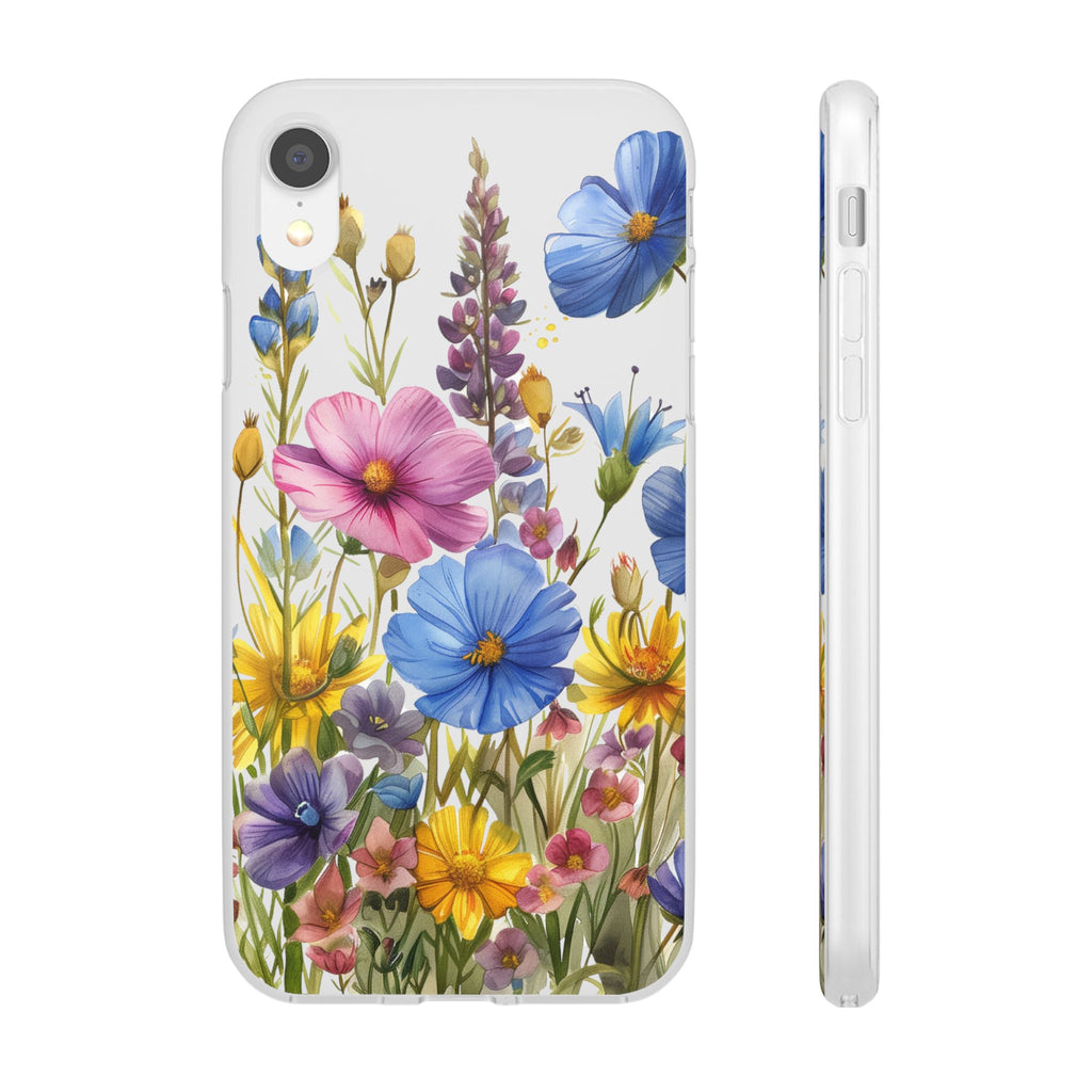 Floral Phone Case: Slim Matte TPU Cover, Wildflower Garden