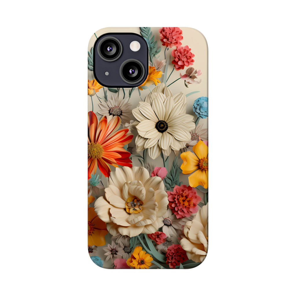 Wildflower iPhone Case: Vintage Style Floral Design, Slim Protective Cover