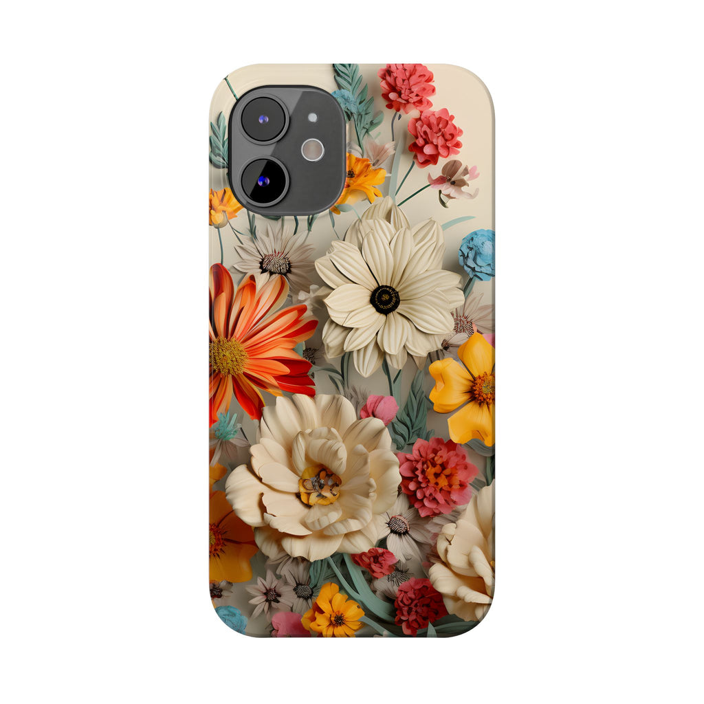 Wildflower iPhone Case: Vintage Style Floral Design, Slim Protective Cover