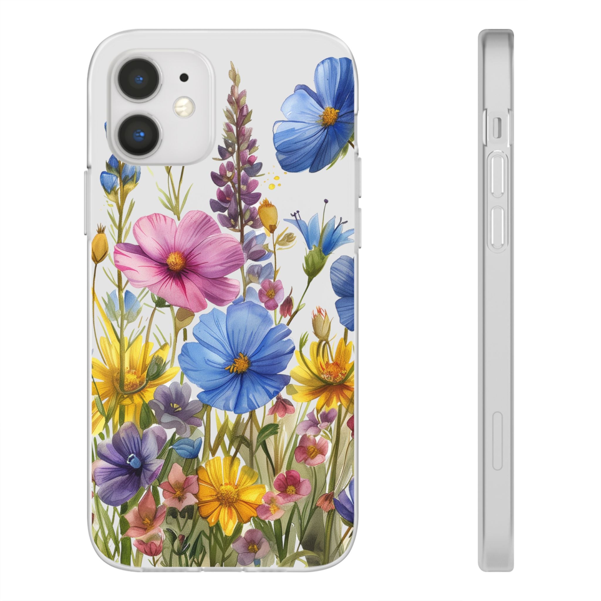 Floral Phone Case: Slim Matte TPU Cover, Wildflower Garden