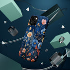Blue Wildflower MagSafe iPhone Case: Dreamy Floral Design 14 15 16 Pro Plus Max