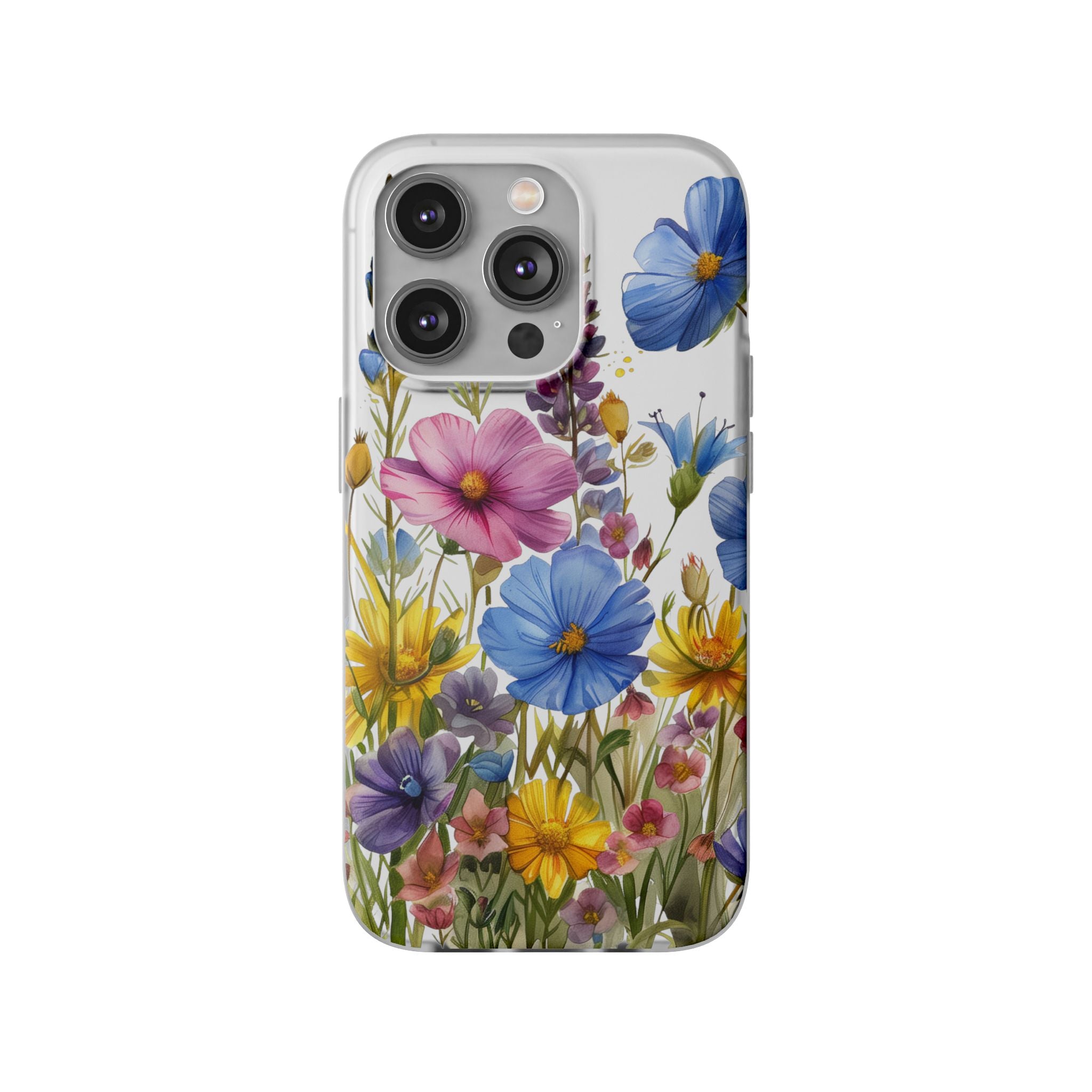 Floral Phone Case: Slim Matte TPU Cover, Wildflower Garden