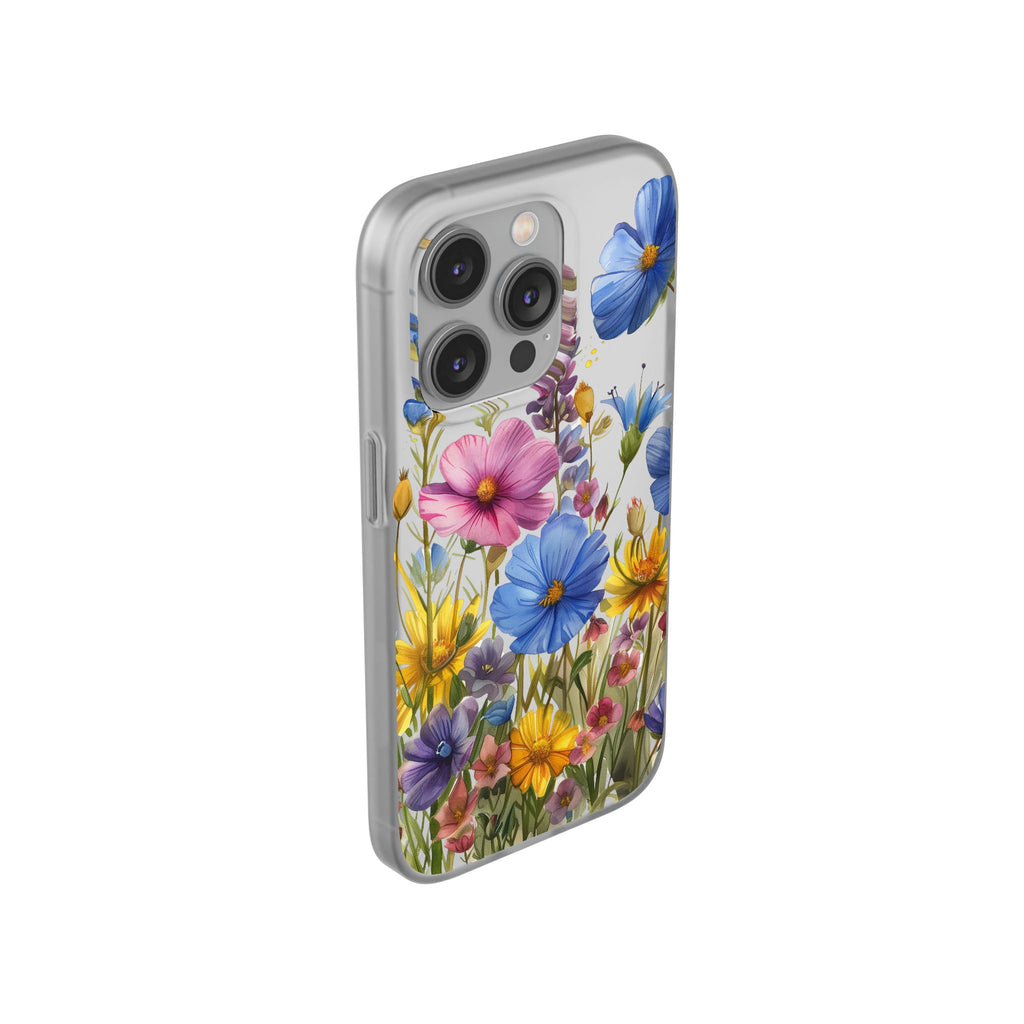 Floral Phone Case: Slim Matte TPU Cover, Wildflower Garden