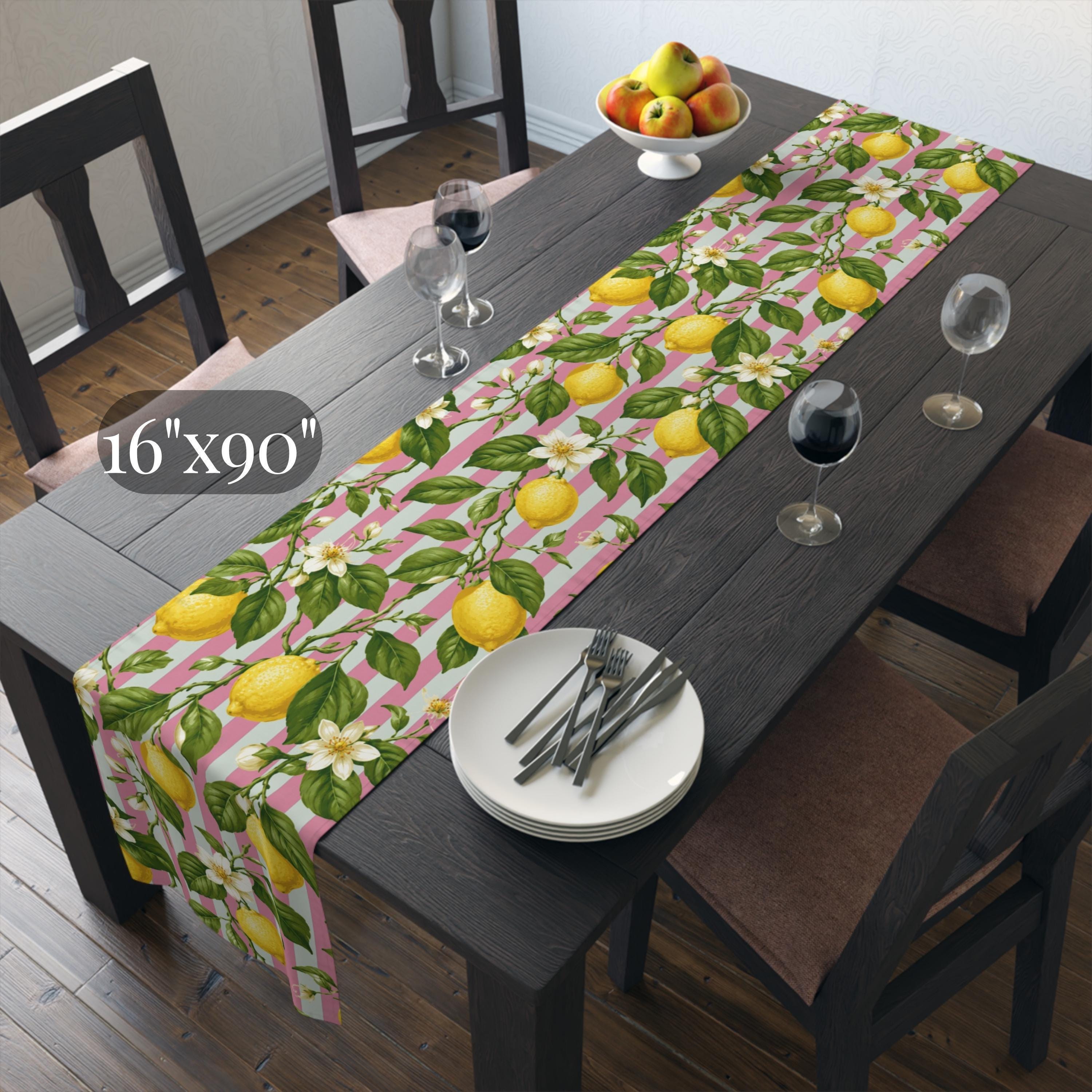 Lemon Table Runner Collection: 7 Citrus and Stripe Variations
