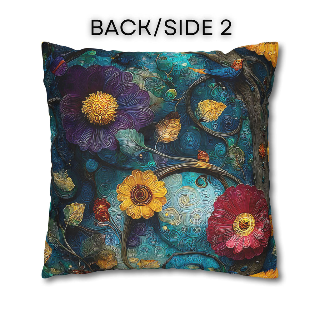 Klimt Botanical Pillow Cover: Jewel Tone Art Nouveau Floral Inspired by Gustav Klimt
