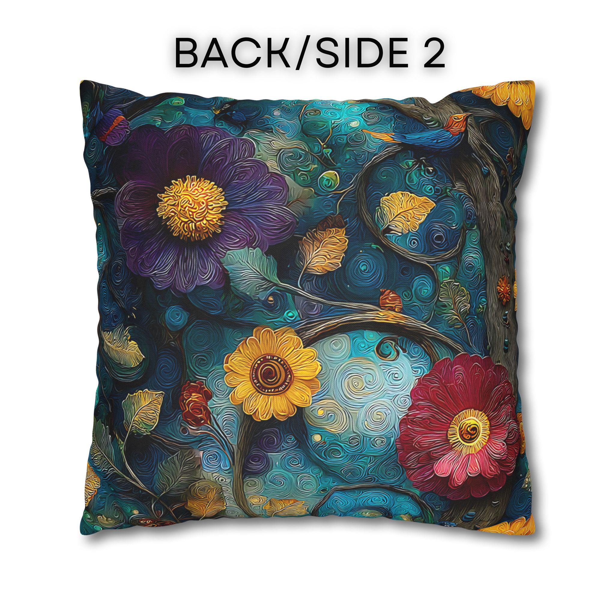 Klimt Botanical Pillow Cover: Jewel Tone Art Nouveau Floral Inspired by Gustav Klimt