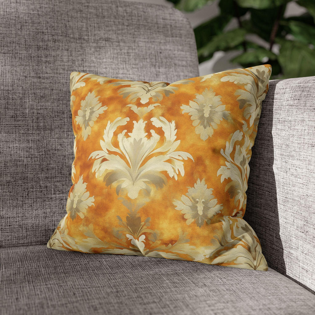 Damask Pillow Cover, Pumpkin Spice Fall Decor, Elegant Accent Pillow