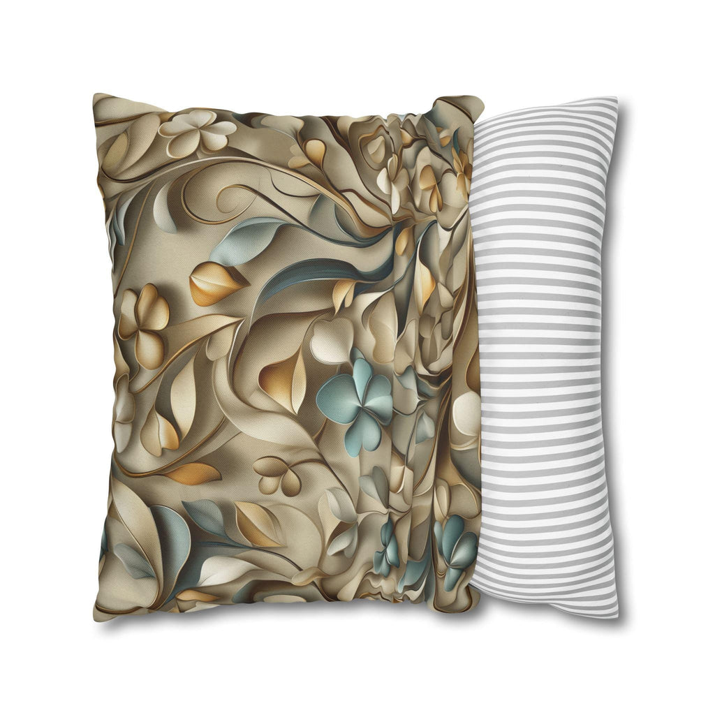 Elegant St. Patrick's Day Shamrock Pillow Cover: William Morris Inspired Botanical Square Cushion Cover