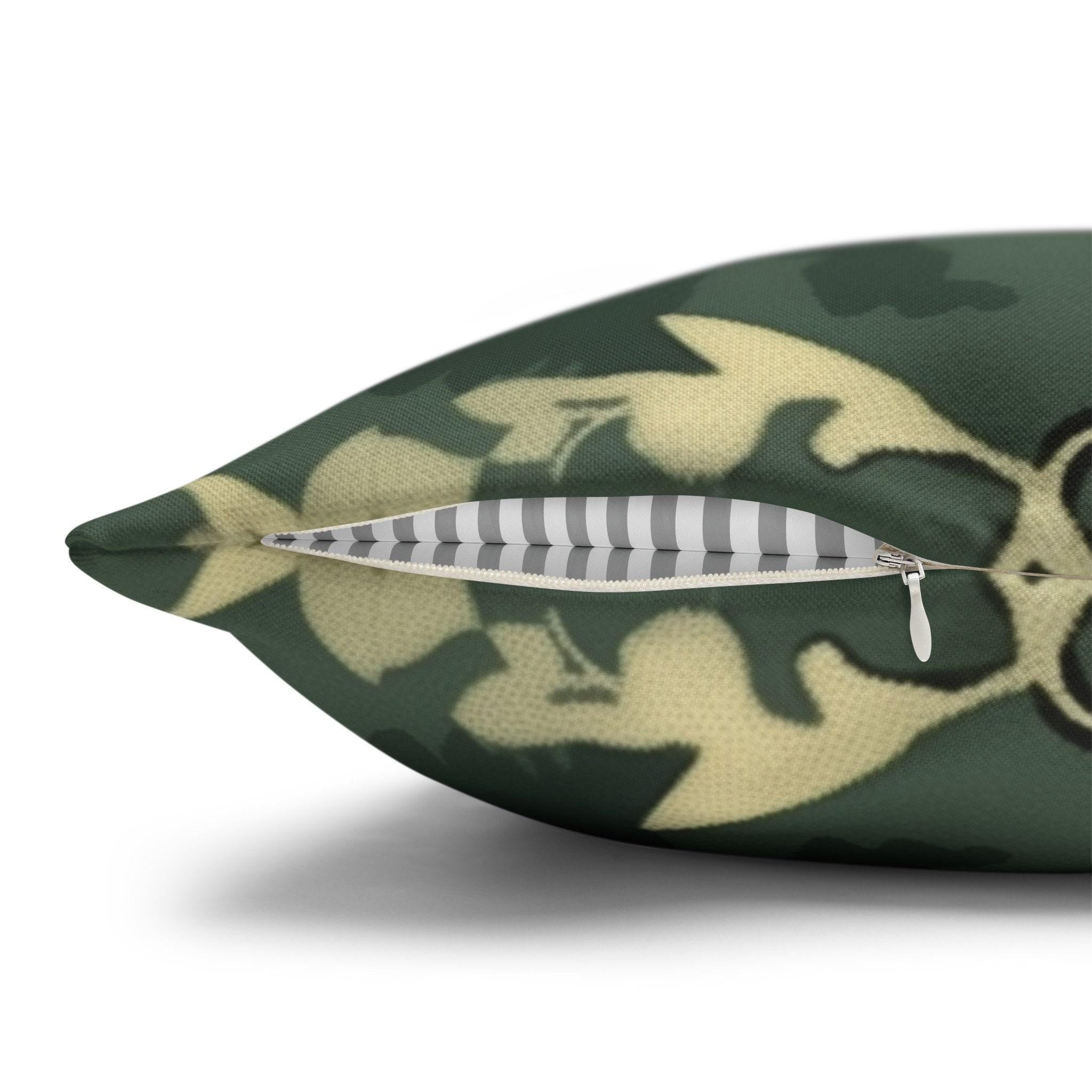 Mineral Green Floral Pillow Cover - French Cottagecore Cushion