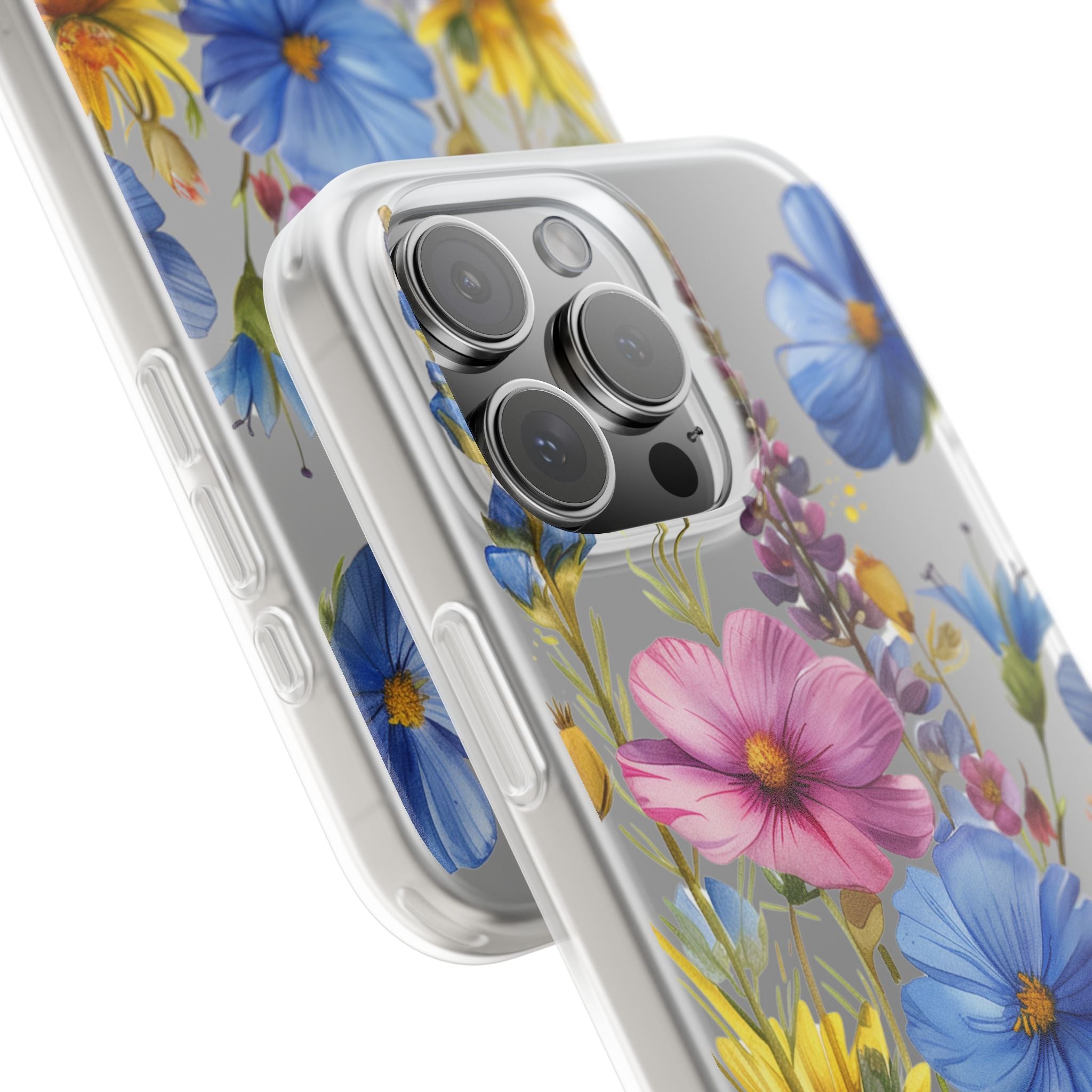Floral Phone Case: Slim Matte TPU Cover, Wildflower Garden