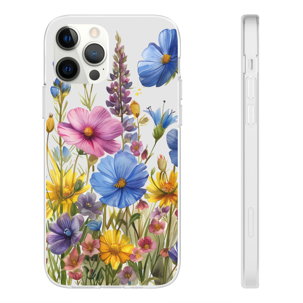 Floral Phone Case: Slim Matte TPU Cover, Wildflower Garden