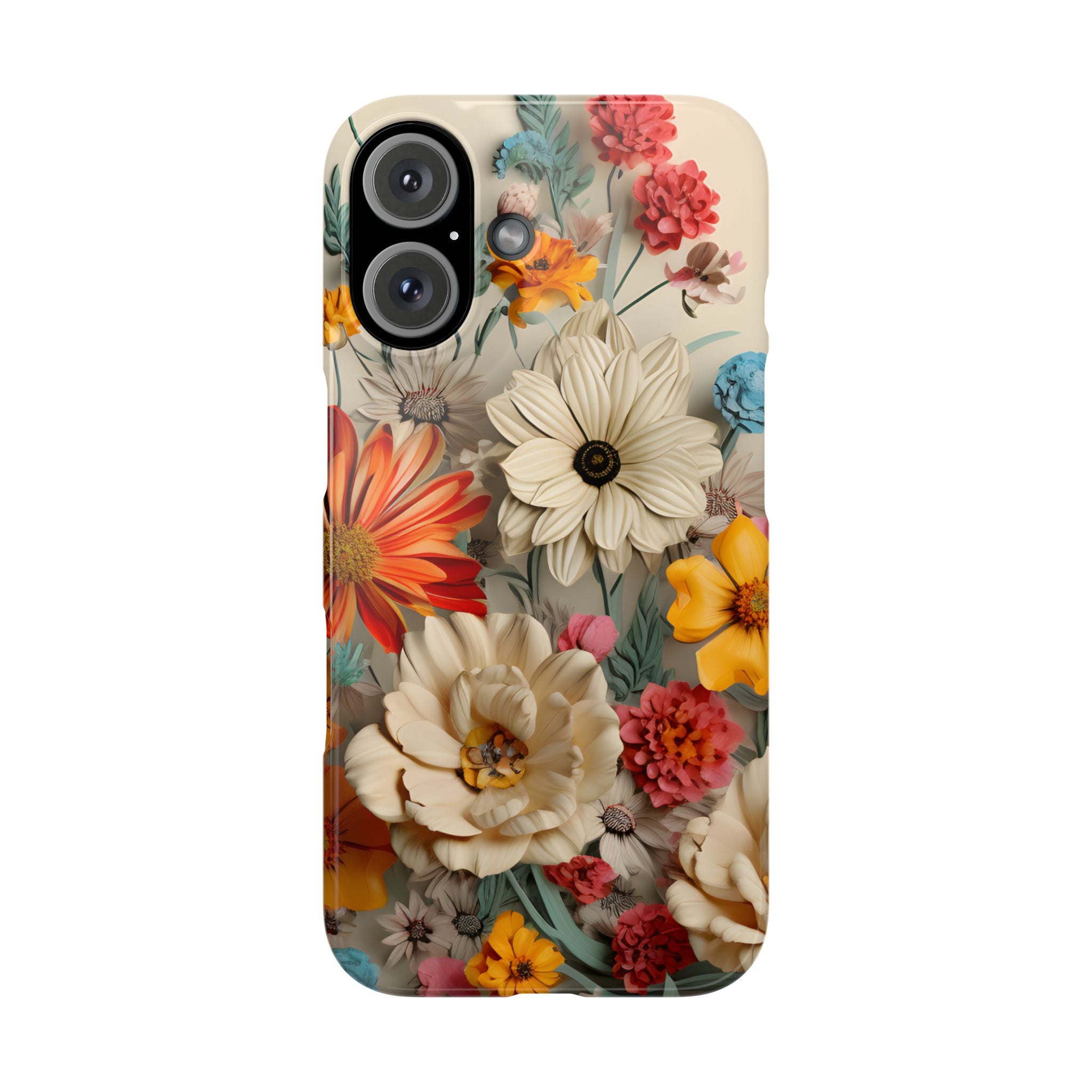 Wildflower iPhone Case: Vintage Style Floral Design, Slim Protective Cover