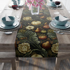 William Morris Inspired Fall Table Runner: Vintage Style in Olive, Cream, and Russet