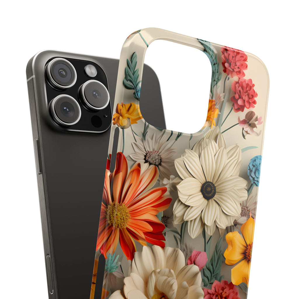 Wildflower iPhone Case: Vintage Style Floral Design, Slim Protective Cover