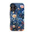 Blue Wildflower MagSafe iPhone Case: Dreamy Floral Design 14 15 16 Pro Plus Max