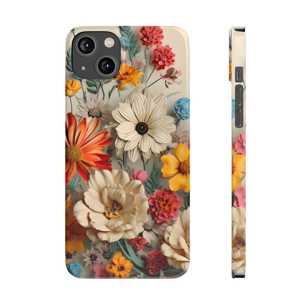 Wildflower iPhone Case: Vintage Style Floral Design, Slim Protective Cover