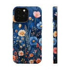 Blue Wildflower MagSafe iPhone Case: Dreamy Floral Design 14 15 16 Pro Plus Max
