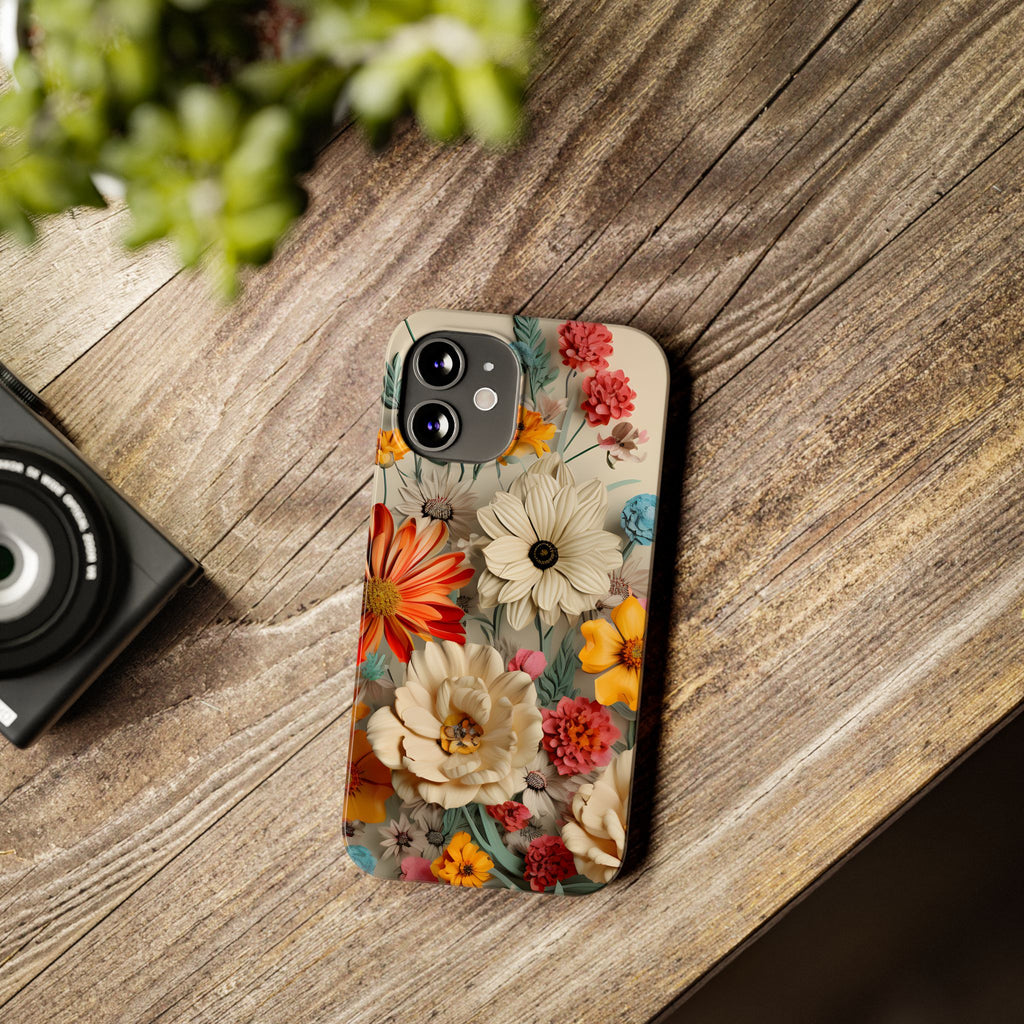 Wildflower iPhone Case: Vintage Style Floral Design, Slim Protective Cover
