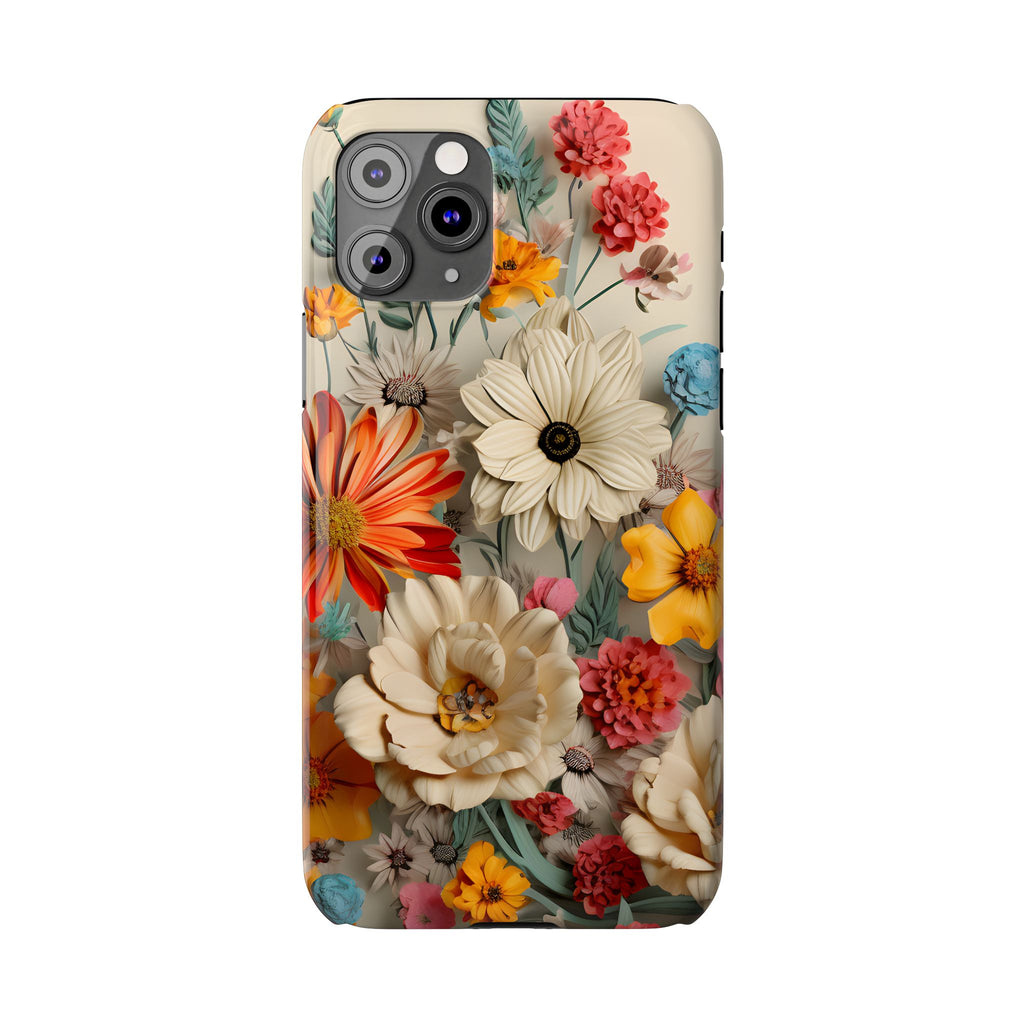 Wildflower iPhone Case: Vintage Style Floral Design, Slim Protective Cover