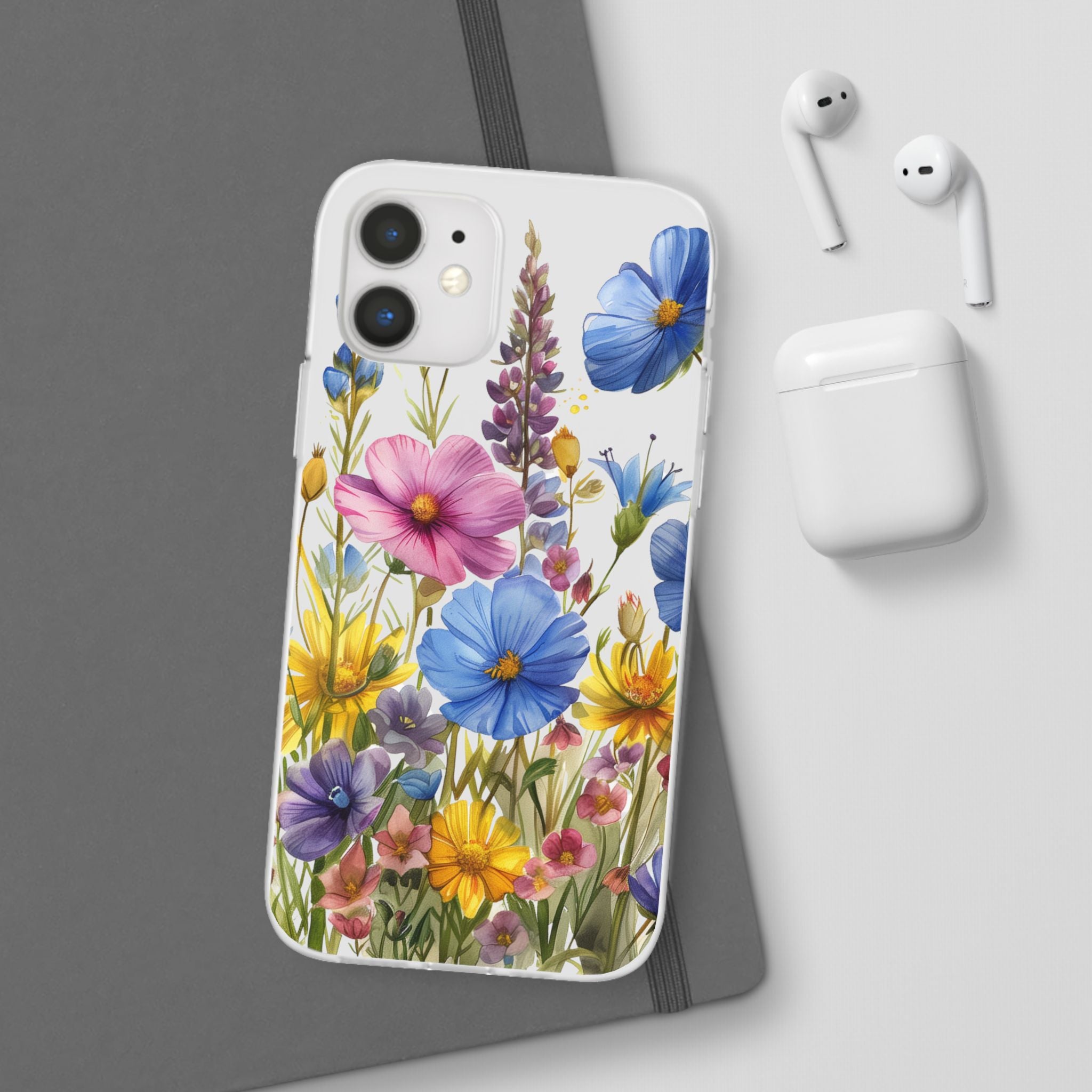 Floral Phone Case: Slim Matte TPU Cover, Wildflower Garden