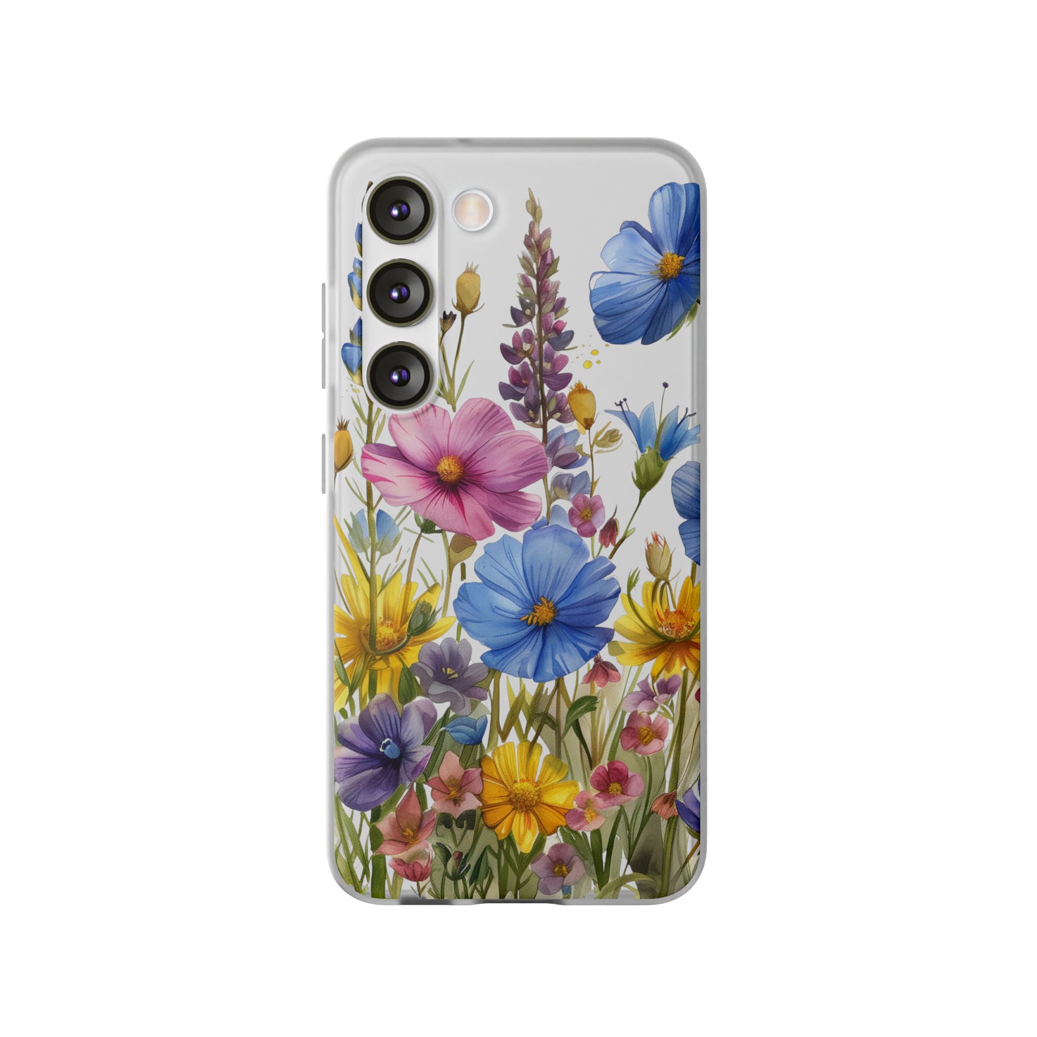 Floral Phone Case: Slim Matte TPU Cover, Wildflower Garden